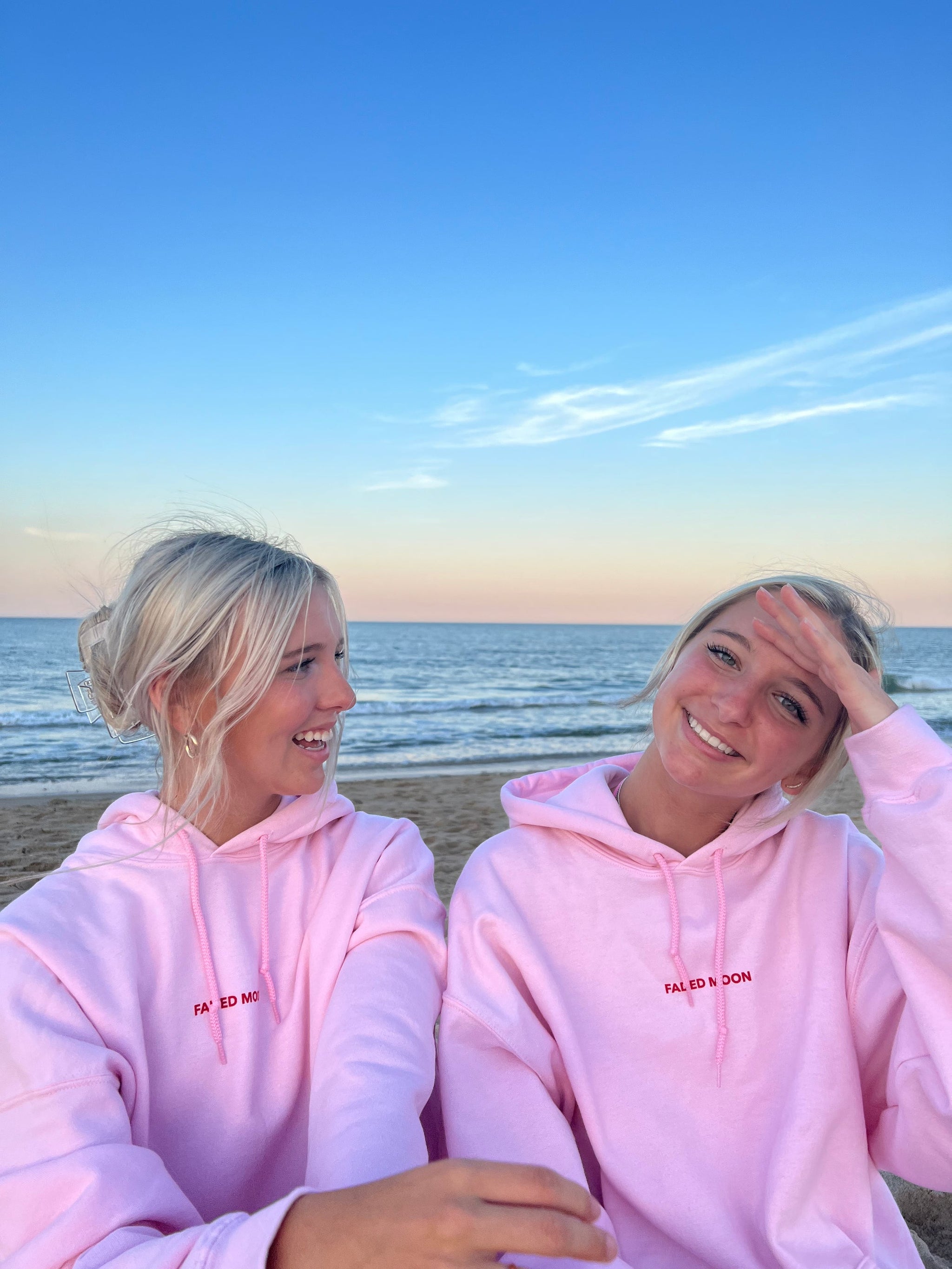 Under The Same Moon Hoodie - Light Pink – Faded Moon